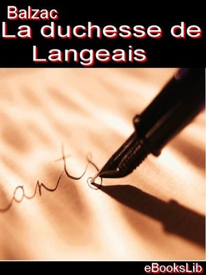 cover image of La duchesse de Langeais